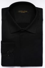 Cămașă neagră clasică din bumbac