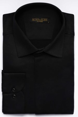 Cămașă neagră clasică din bumbac