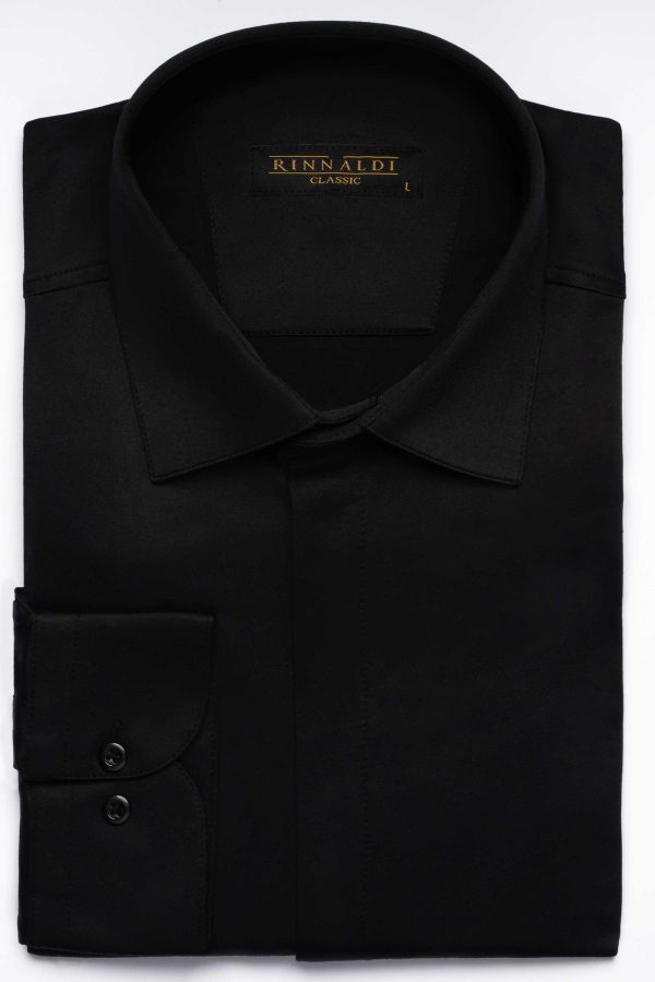Cămașă neagră clasică din bumbac