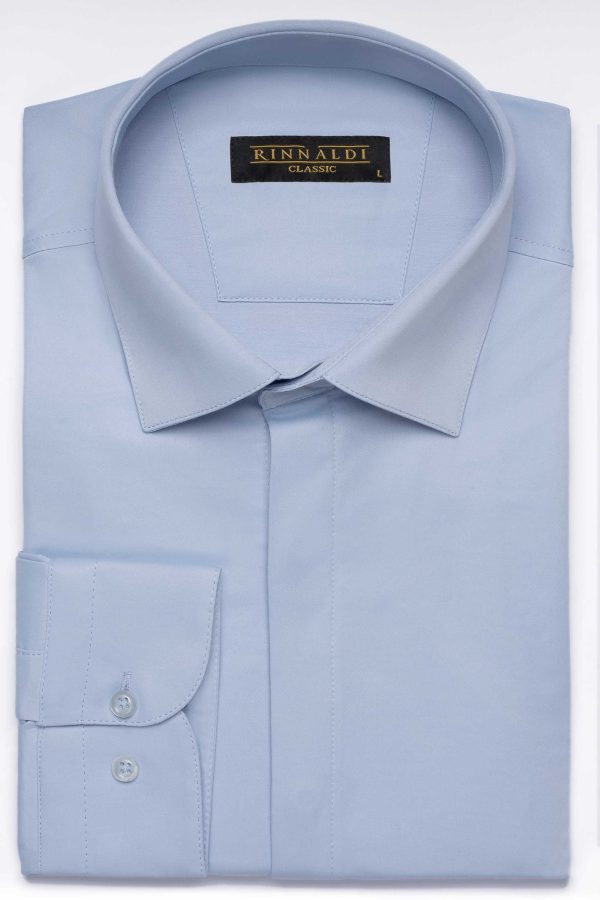 Cămașă bleu inchis clasică din bumbac