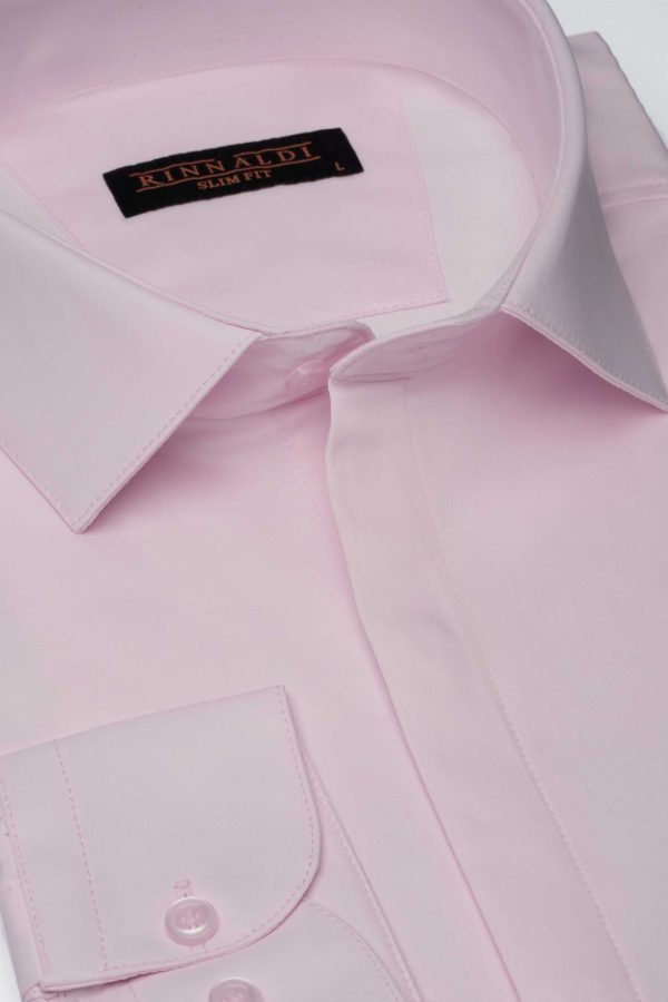 Camasa roz inchis eleganta SlimFit din bumbac