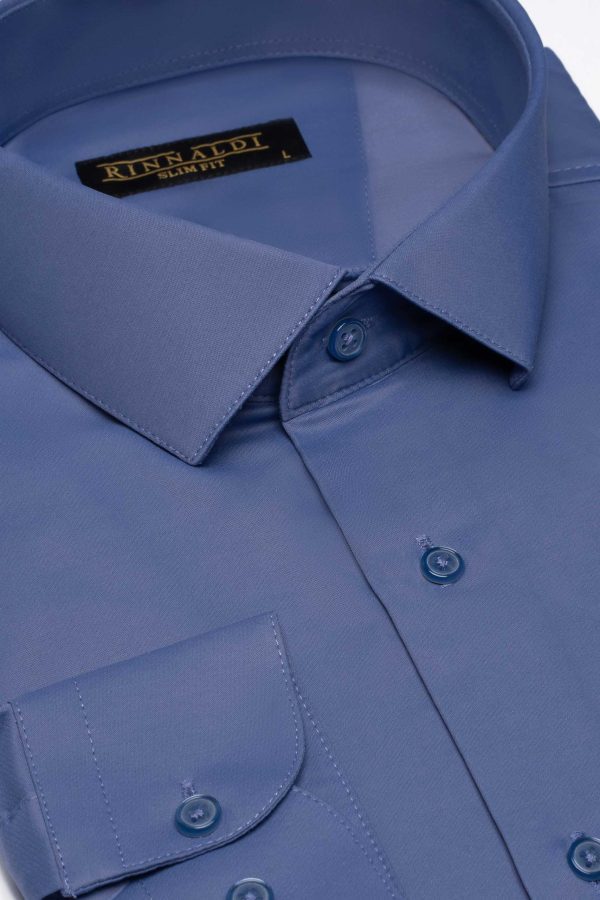 Camasa albastru marin eleganta SlimFit din bumbac