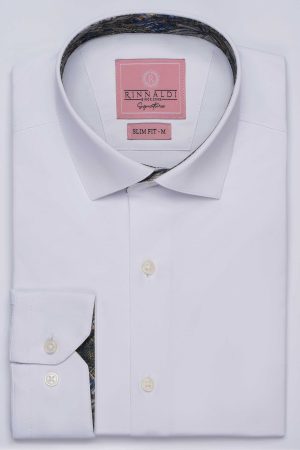 Cămașă albă slim fit din bumbac