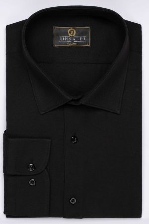 Cămașă negru elegantă din bumbac