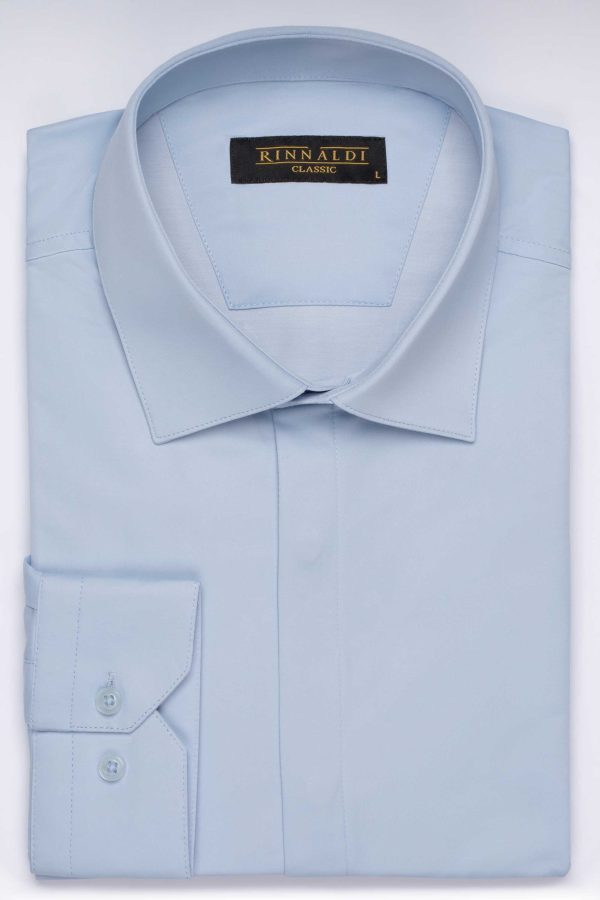 Cămașă clasică bleu elegantă din bumbac