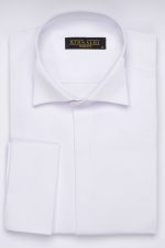 Camasa albă pentru ceremonie SlimFit din bumbac