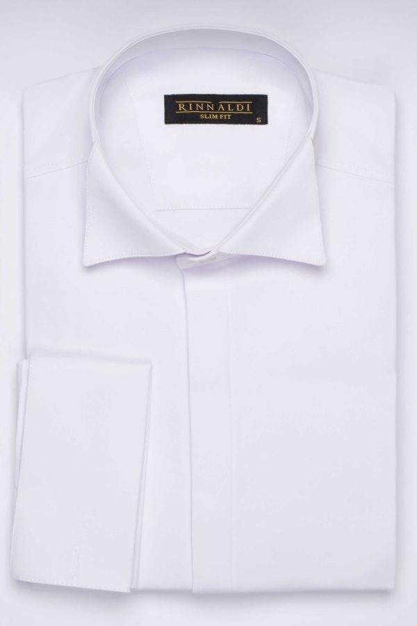 Camasa albă pentru ceremonie SlimFit din bumbac