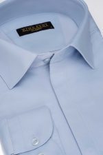 Cămașă bleu inchis clasică din bumbac
