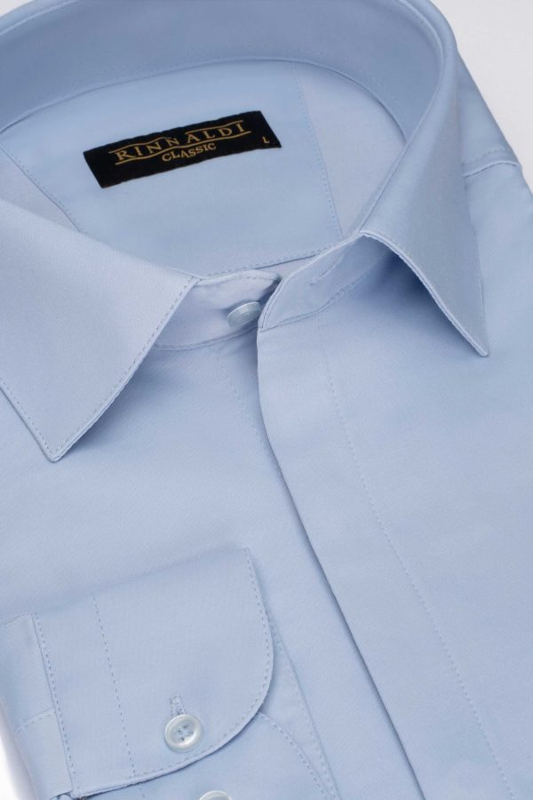 Cămașă bleu inchis clasică din bumbac