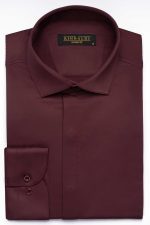 Camasa visiniu eleganta SlimFit din bumbac