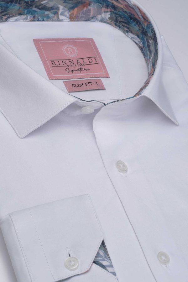 Cămașă albă slim fit din bumbac