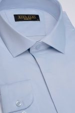 Cămașă clasică bleu elegantă din bumbac