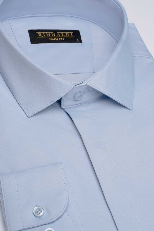 Cămașă clasică bleu elegantă din bumbac