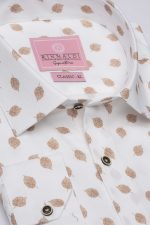 Cămașă albă cu print smart casual din bumbac
