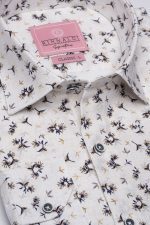 Cămașă albă cu print smart casual din bumbac