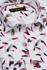 Cămașă albă cu print smart casual din bumbac