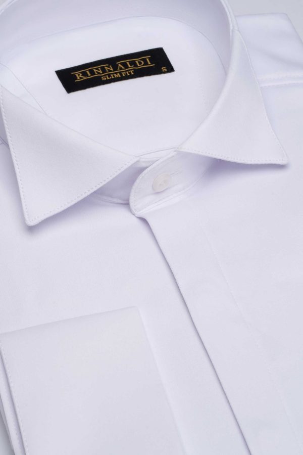 Camasa albă pentru ceremonie SlimFit din bumbac