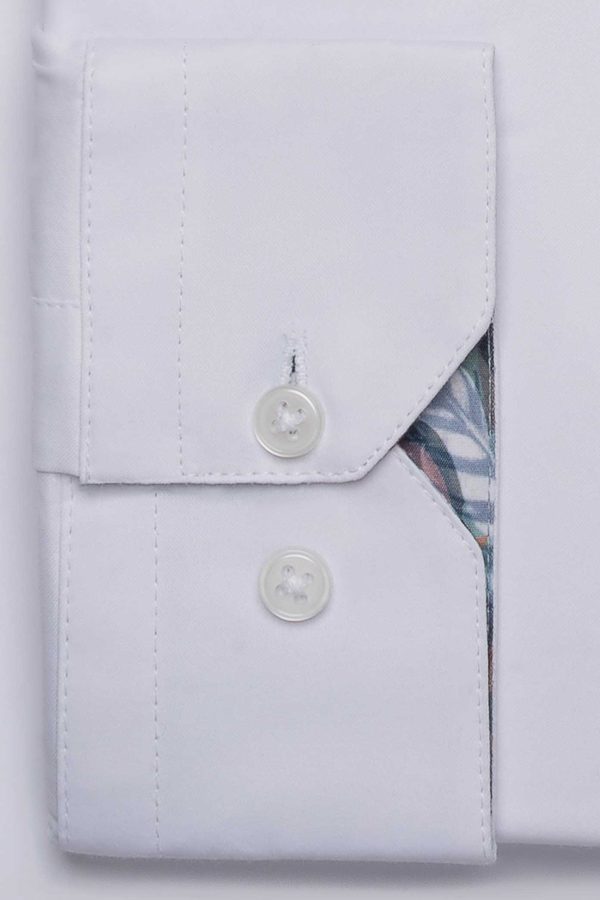 Cămașă albă slim fit din bumbac