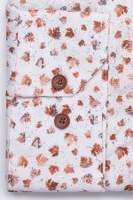 Cămașă albă cu print smart casual din bumbac