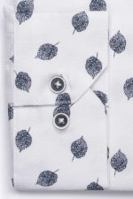 Cămașă albă cu print smart casual din bumbac