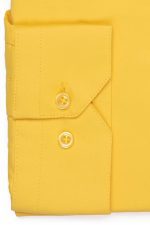 Cămașă galbenă clasic slim elegantă din bumbac