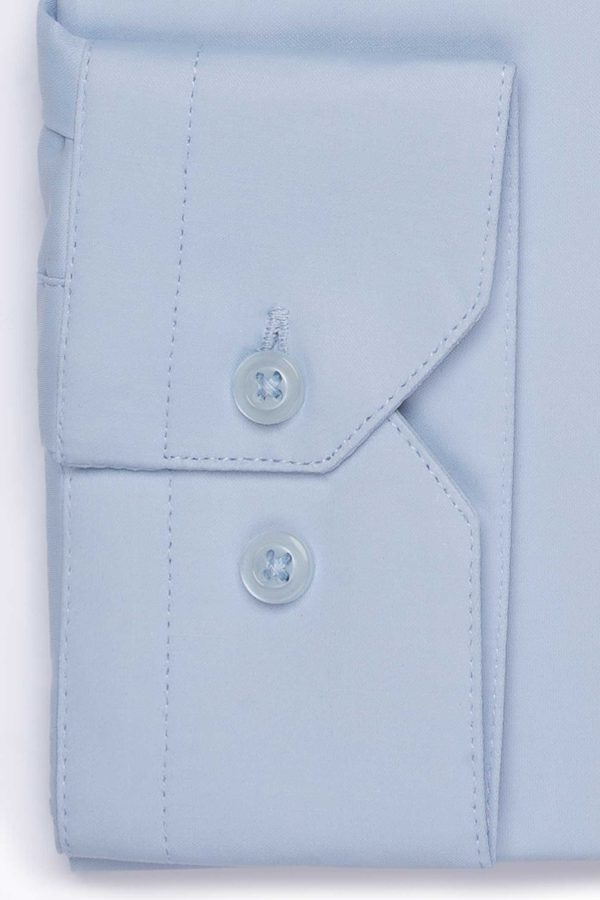 Cămașă clasică bleu elegantă din bumbac