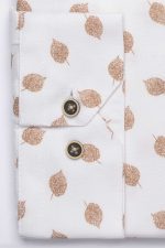 Cămașă albă cu print smart casual din bumbac