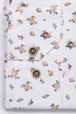 Cămașă albă cu print smart casual din bumbac