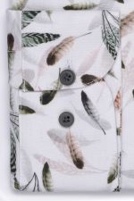 Cămașă clasică alb cu print digital din bumbac