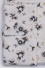 Cămașă albă cu print smart casual din bumbac