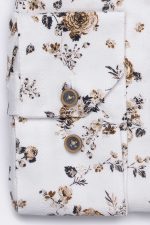 Cămașă albă cu print smart casual din bumbac