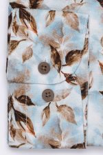 Cămașă bleu cu print smart casual  din bumbac