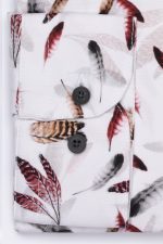 Cămașă albă cu print smart casual din bumbac