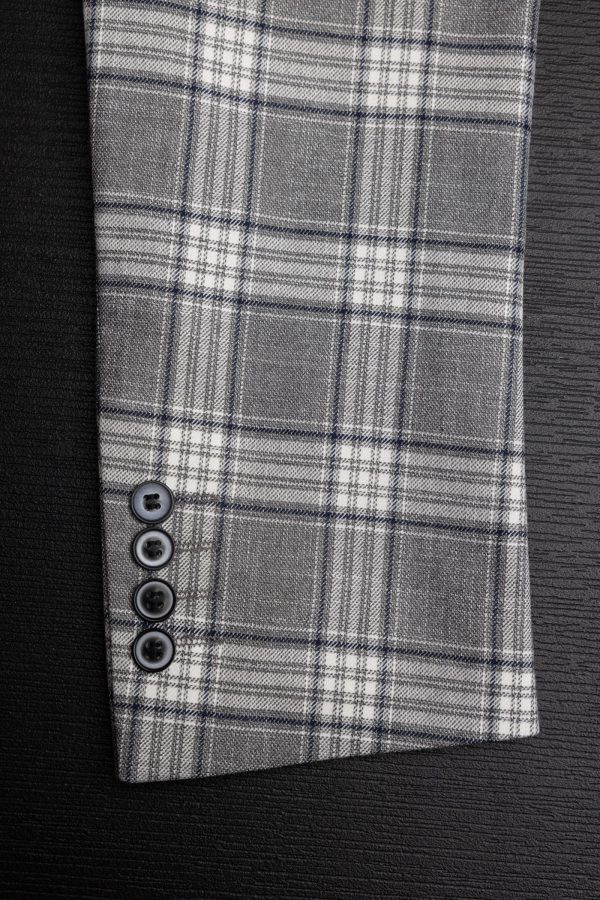 Sacou RSF10 gri închis în carouri