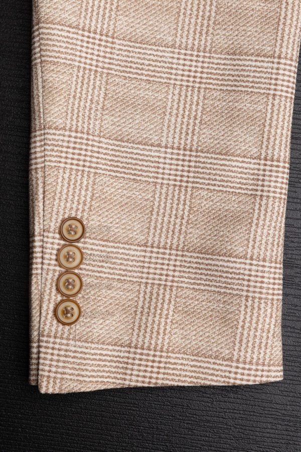 Sacou RSF20 maro deschis în carouri