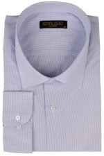 Cămașă bleu deschis casual cu carouri mici