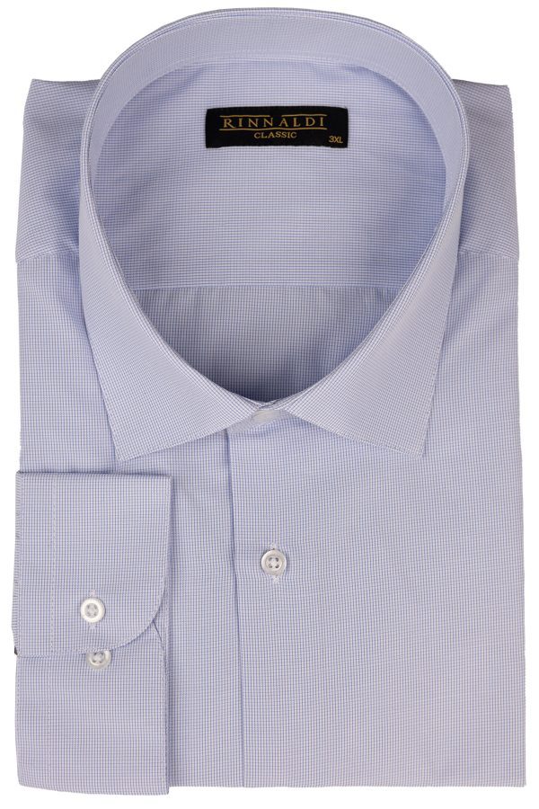 Cămașă bleu deschis casual cu carouri mici