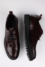 Pantofi Oxford Croco – culoare bordeux