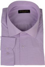 Cămașă lila deschis casual cu carouri mici