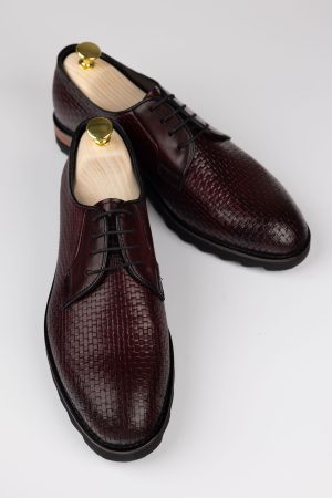 Pantofi Stil Brogue – culoare bordeux