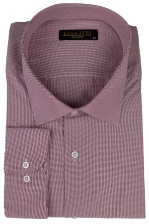 Cămașă bordo/bordeux casual cu carouri mici