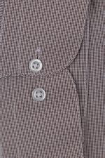 Cămașă maro casual cu carouri mici